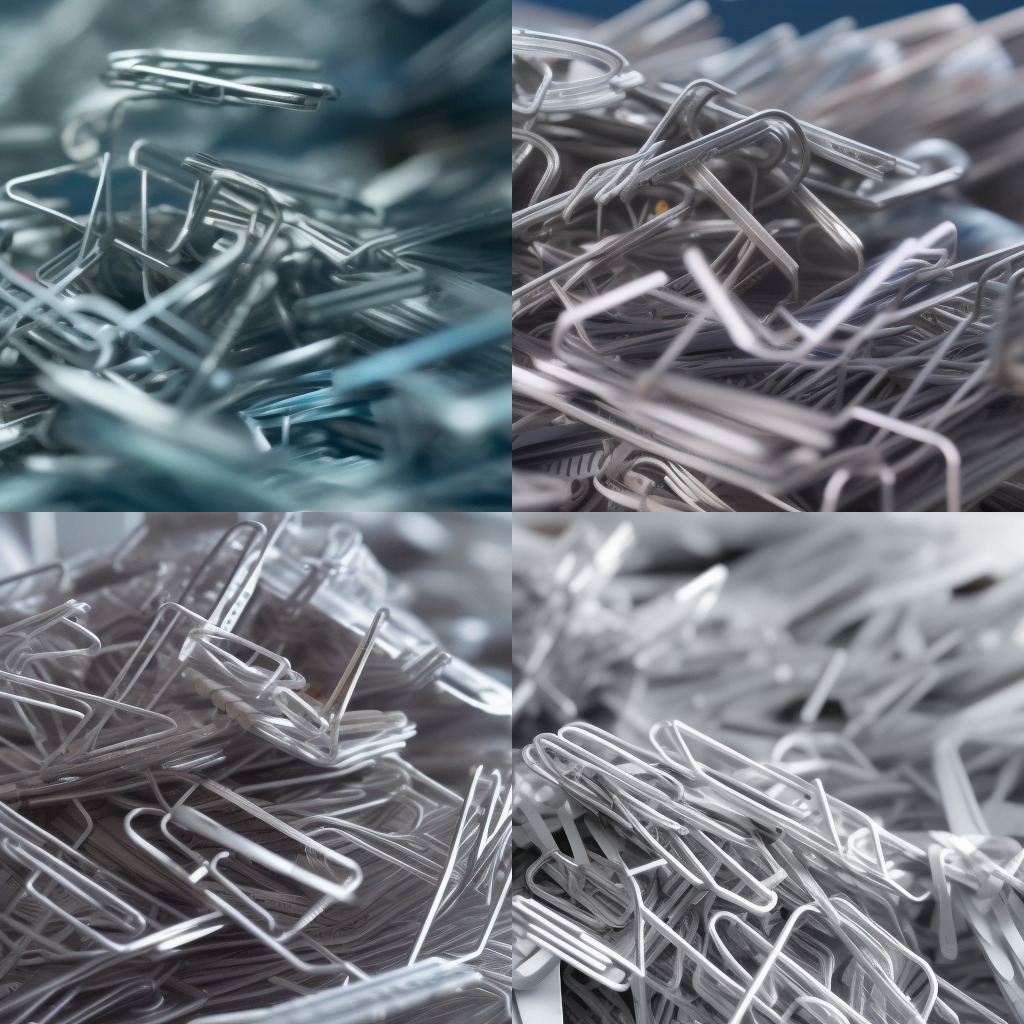 A pile of paper clips, close up, 8K, in EpicSpaceMachine style