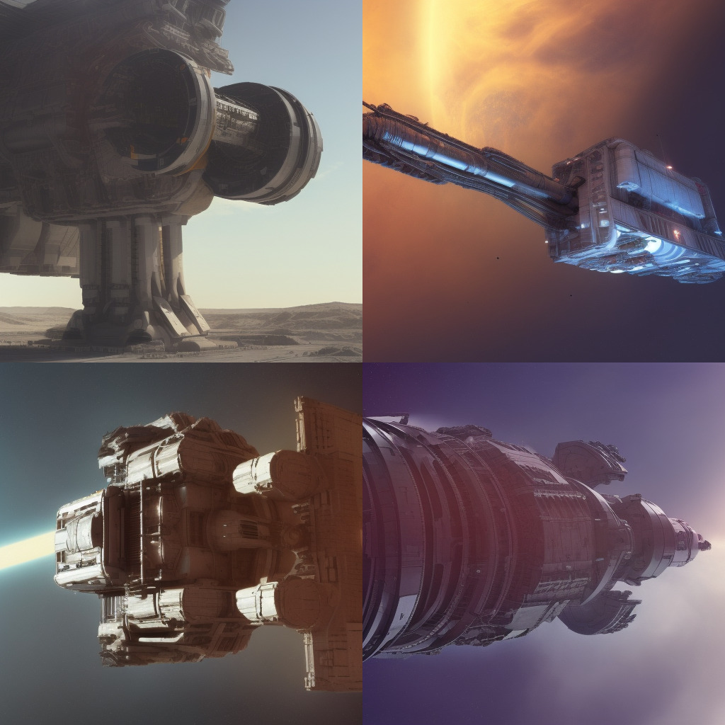 Photo of a large excavator engine in EpicSpaceMachine style